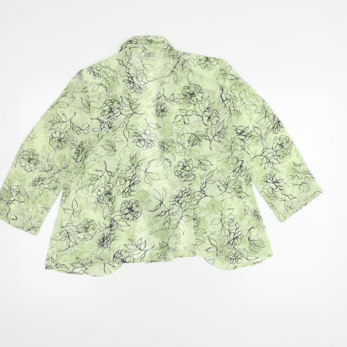 Eastex Women's Green Floral Tunic Blouse Size 10