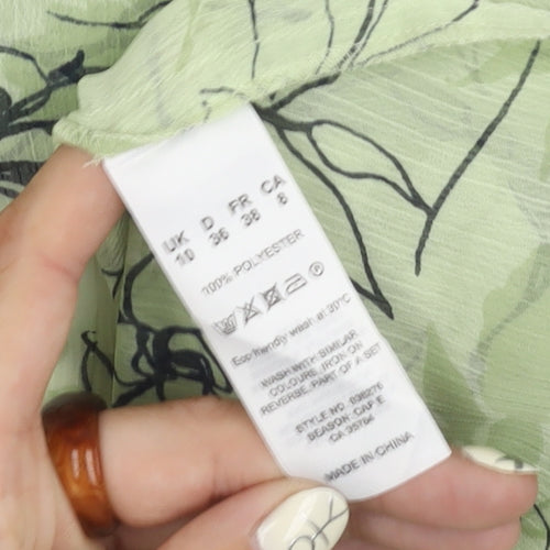 Eastex Women's Green Floral Tunic Blouse Size 10