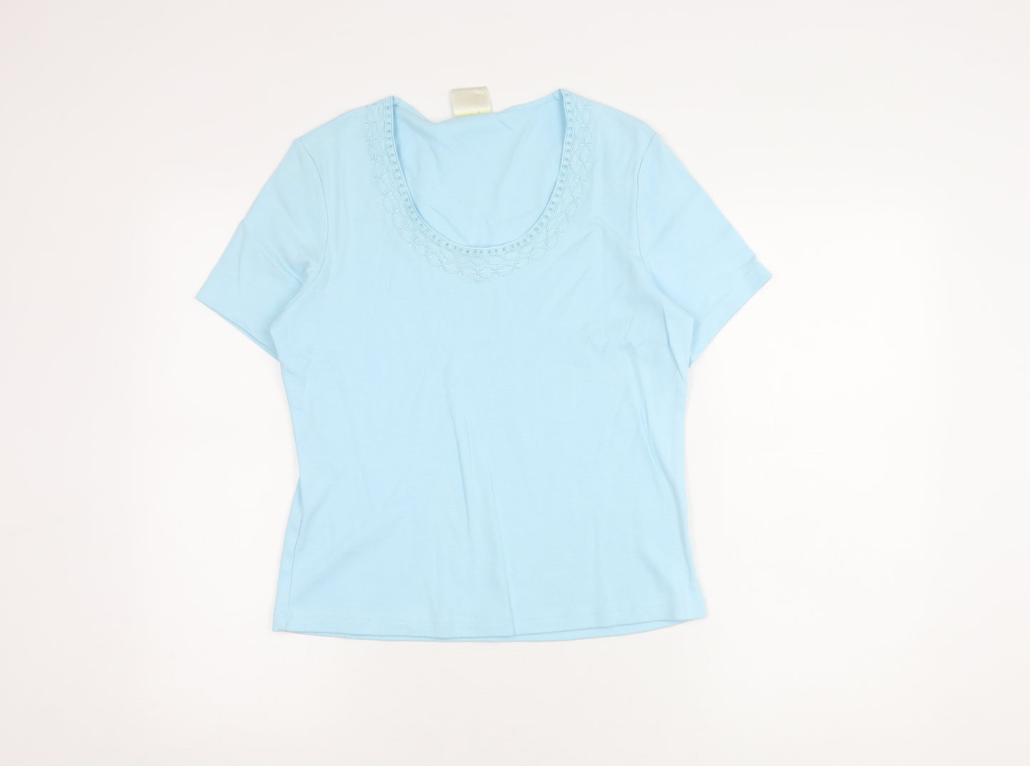 Eastex Women's Blue Cotton T-Shirt - Size 10, Embroidered