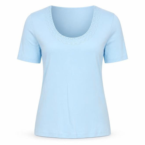 Eastex Women's Blue Cotton T-Shirt - Size 10, Embroidered