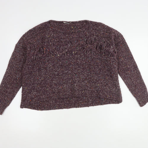 SoulCal & Co Women's Purple Chunky Knit Jumper Size 8
