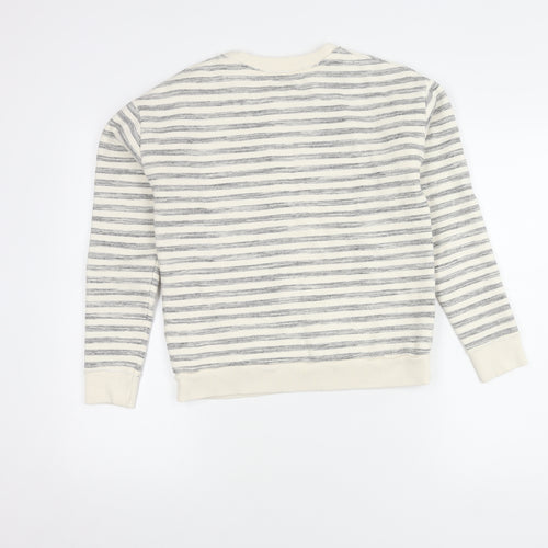 Mint Velvet Women's Grey Striped Pullover Sweatshirt Size 6