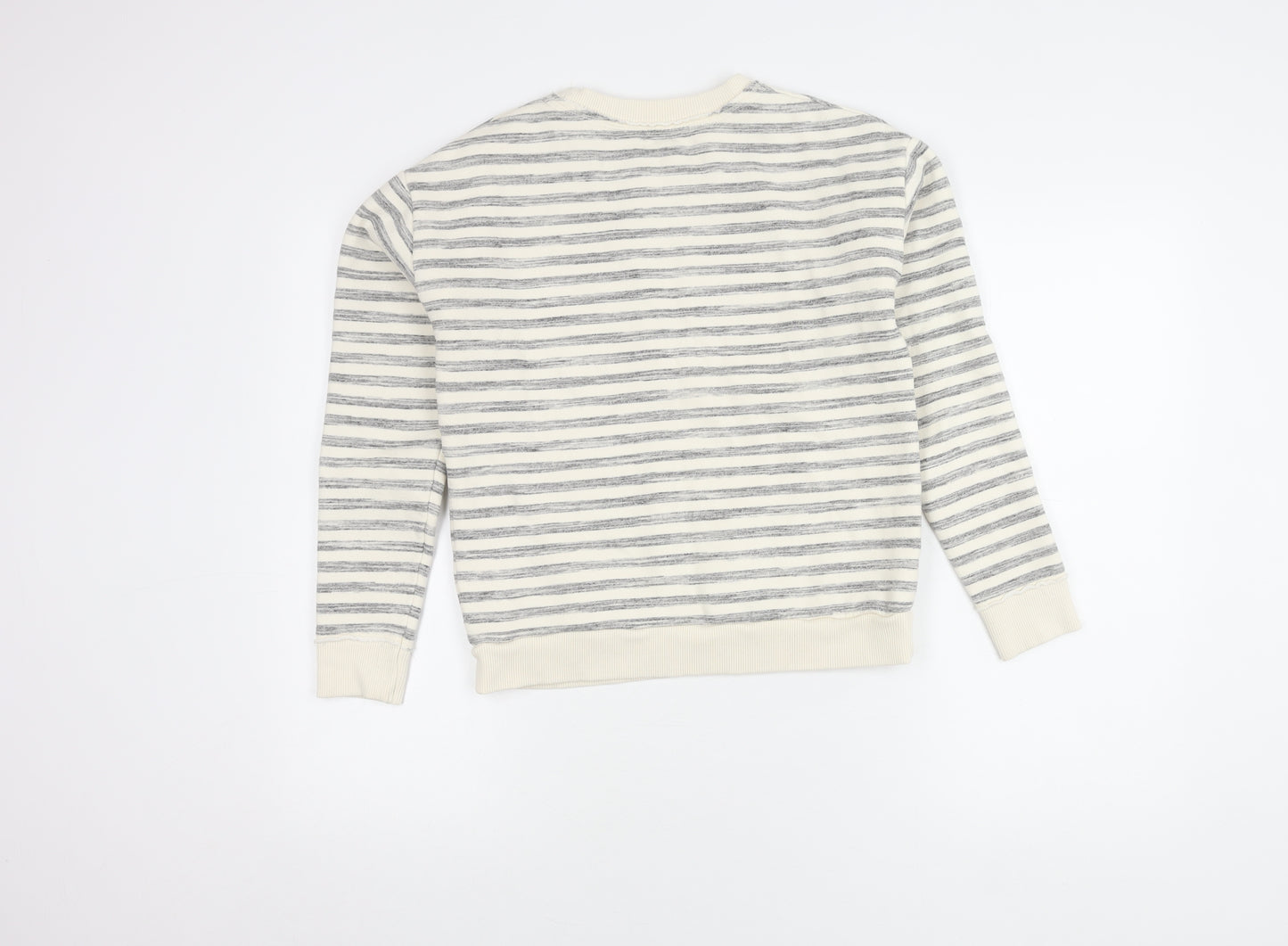 Mint Velvet Women's Grey Striped Pullover Sweatshirt Size 6
