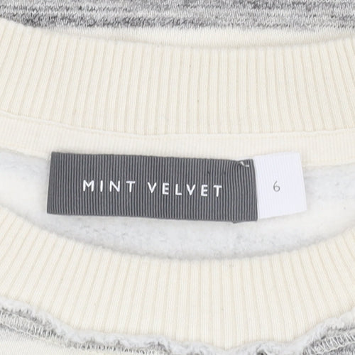 Mint Velvet Women's Grey Striped Pullover Sweatshirt Size 6