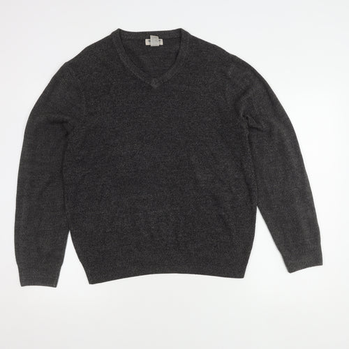 Dockers Grey V-Neck Acrylic Jumper XL