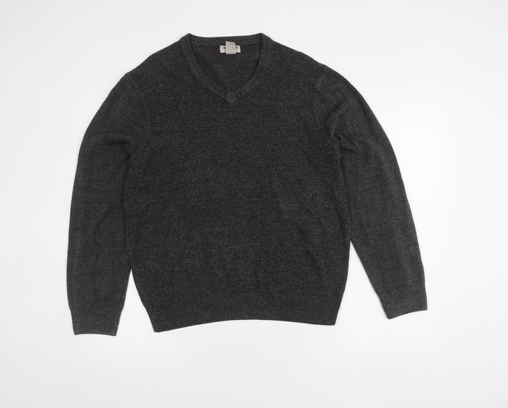 Dockers Grey V-Neck Acrylic Jumper XL