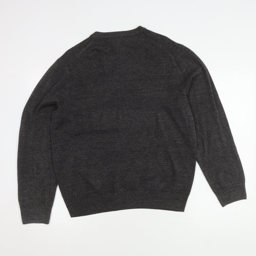 Dockers Grey V-Neck Acrylic Jumper XL