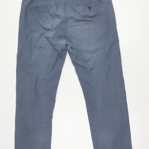 Marks and Spencer Men's Blue Straight Trousers Size 36
