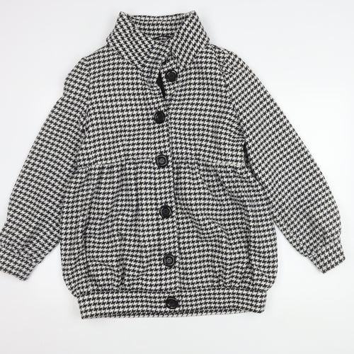Dorothy Perkins Women's Black and White Houndstooth Coat, Size 12