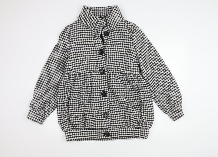 Dorothy Perkins Women's Black and White Houndstooth Coat, Size 12
