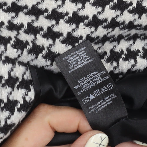 Dorothy Perkins Women's Black and White Houndstooth Coat, Size 12