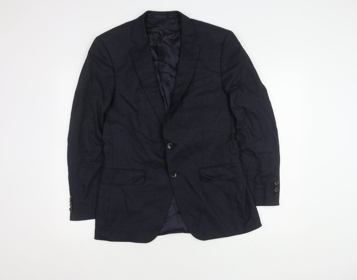 Colombo Men's Blue Wool Blazer, Size 38, Regular Fit