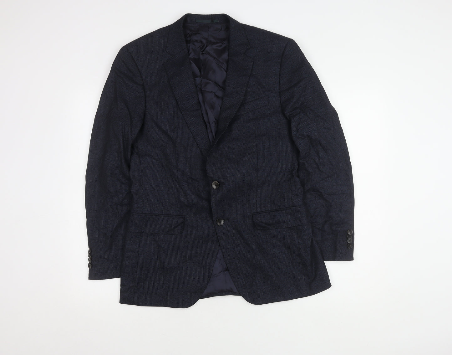 Colombo Men's Blue Wool Blazer, Size 38, Regular Fit
