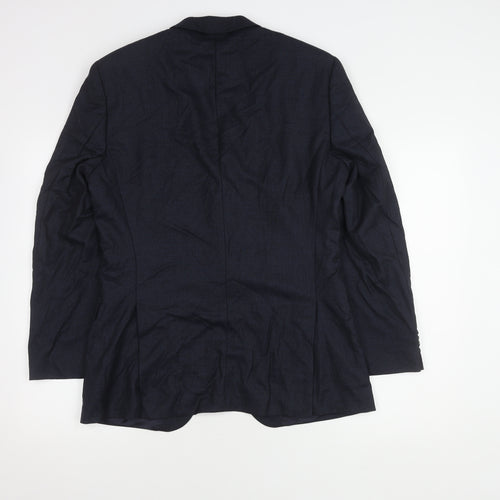 Colombo Men's Blue Wool Blazer, Size 38, Regular Fit
