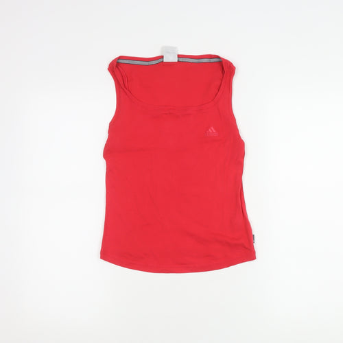 Adidas Women's Red Tank Top Size 10 Scoop Neck