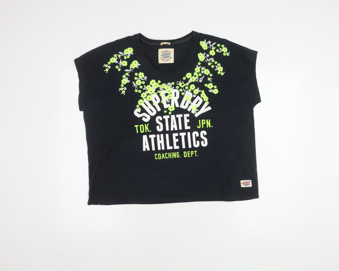 Superdry Women's Black L T-Shirt, Sleeveless, Athletic