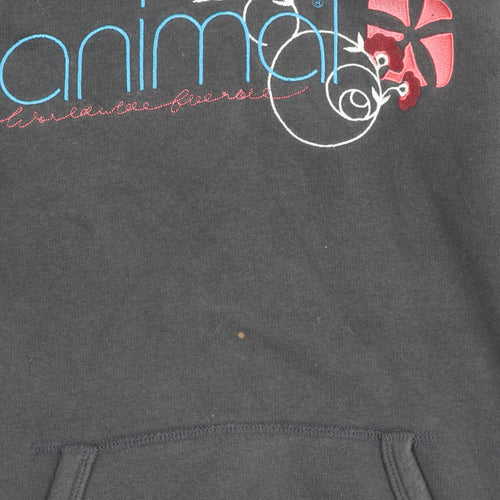 Animal Women's Black Hoodie Size 8 with Logo Accents