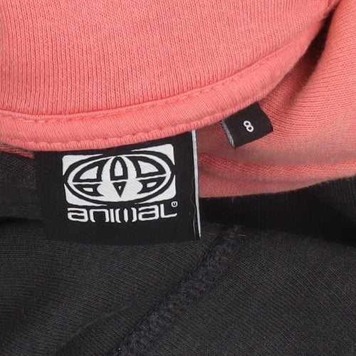 Animal Women's Black Hoodie Size 8 with Logo Accents