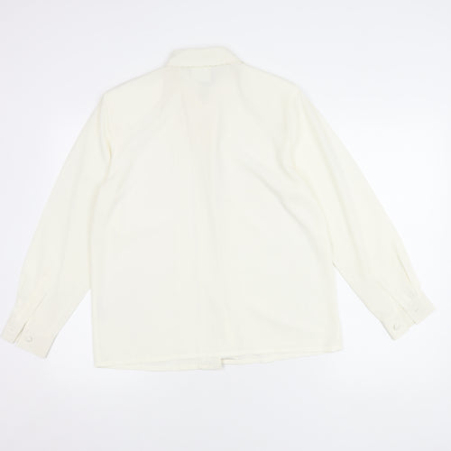Eastex Women's White Button-Up Shirt, Size 10, Long Sleeve