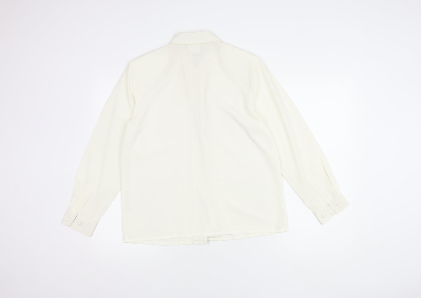 Eastex Women's White Button-Up Shirt, Size 10, Long Sleeve