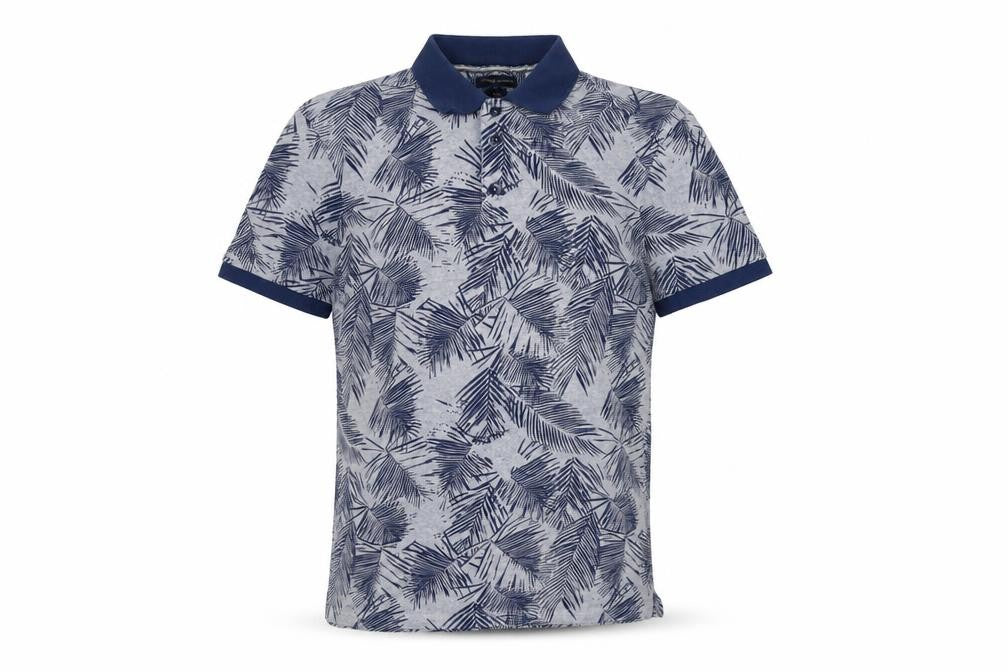 Front view of ALTINYILDIZ CLASSICS Blue Men's XL Slim Fit Polo