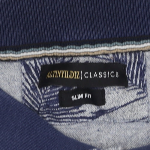 ALTINYILDIZ CLASSICS Blue Men's XL Slim Fit Polo