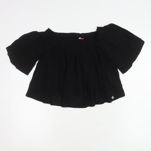 Superdry Women's Black Off Shoulder Tunic Blouse XS