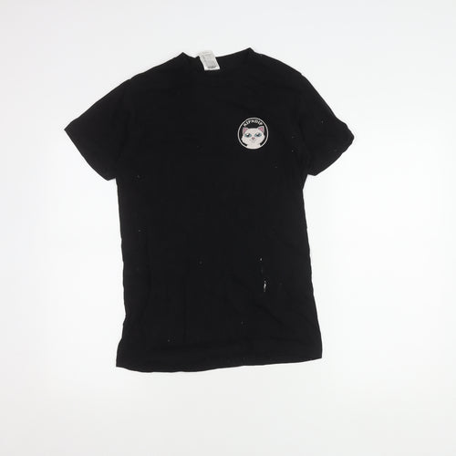 RIPNDIP Unisex Black T-Shirt S, Funny Cat Graphic