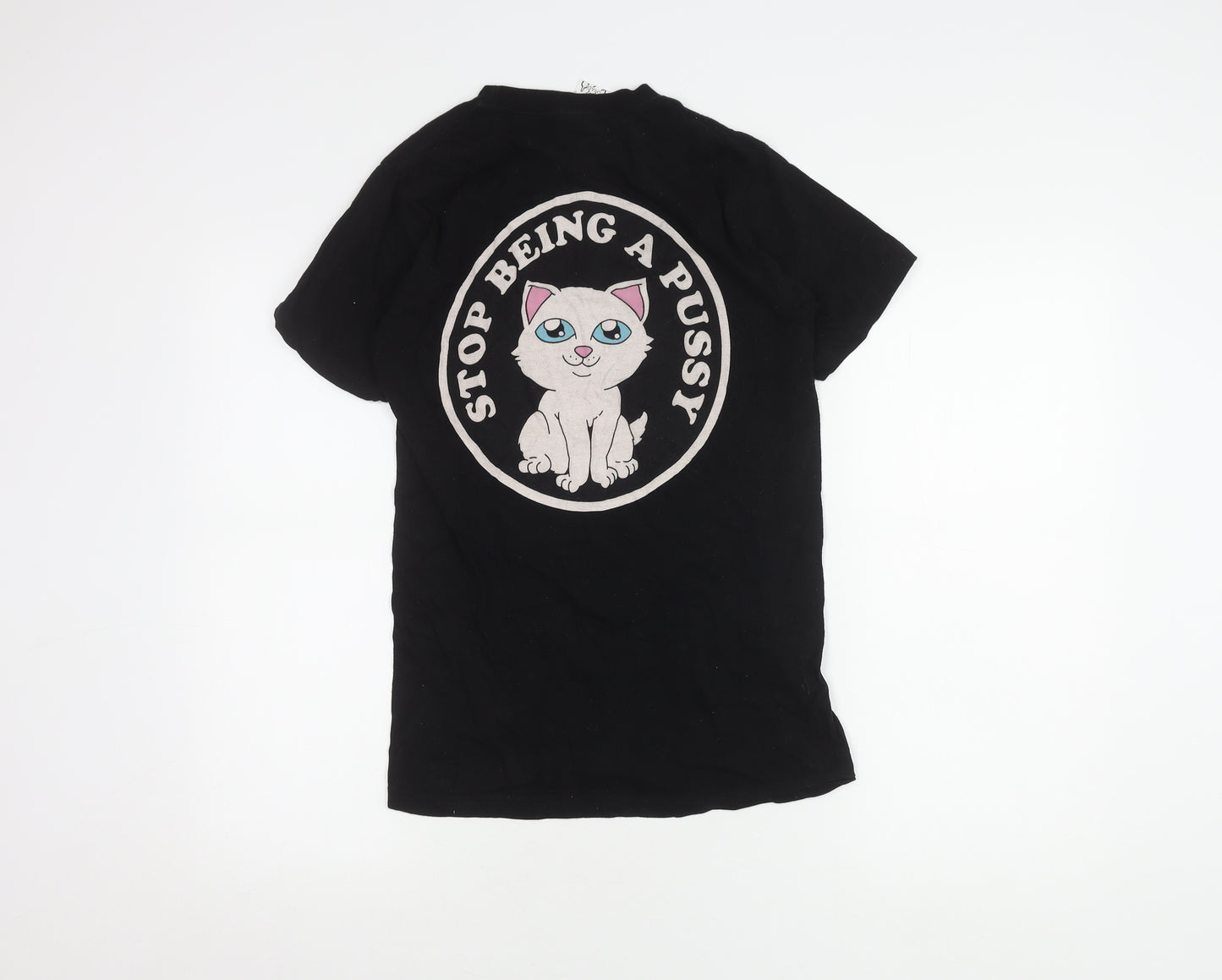 RIPNDIP Unisex Black T-Shirt S, Funny Cat Graphic