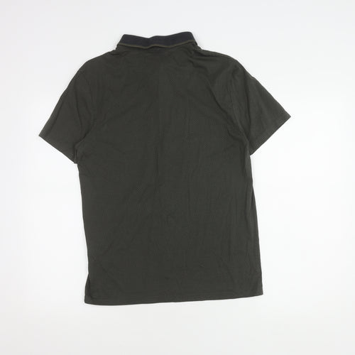 Jules Black Geometric Slim Fit Polo for Men, Size M