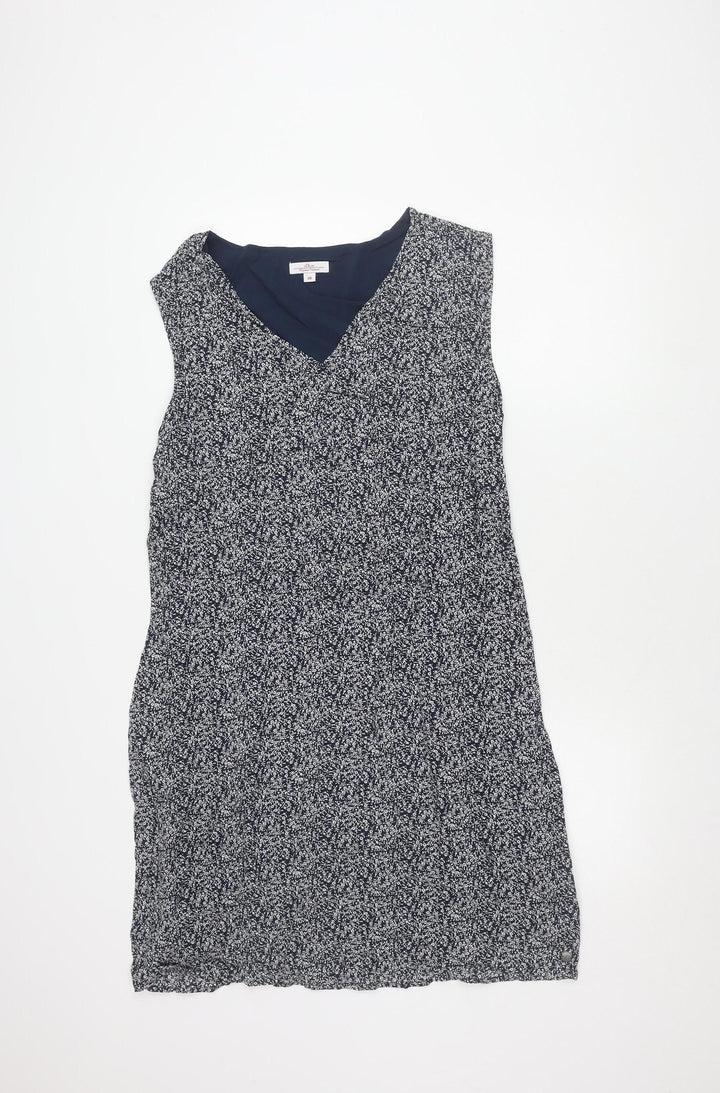 s.Oliver Women's Blue Floral V-Neck Dress Size 14
