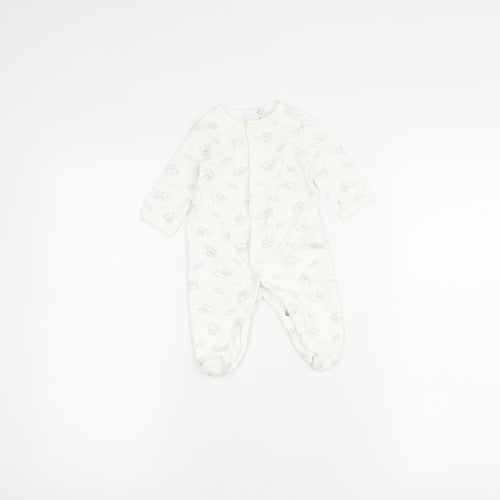 Jasper Conran Unisex White Babygrow 0-3 Months Animal Print