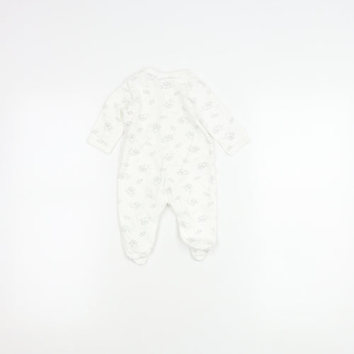 Jasper Conran Unisex White Babygrow 0-3 Months Animal Print
