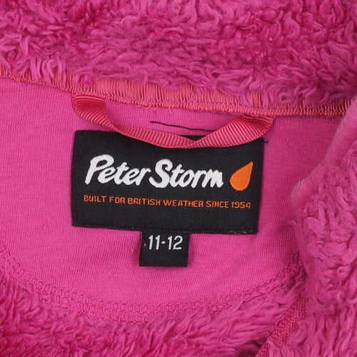Peter Storm Girls Pink Pullover Sweatshirt Fleece 11-12 Years