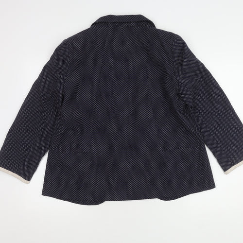 Wallis Women's Blue Spotted Blazer - Size 16
