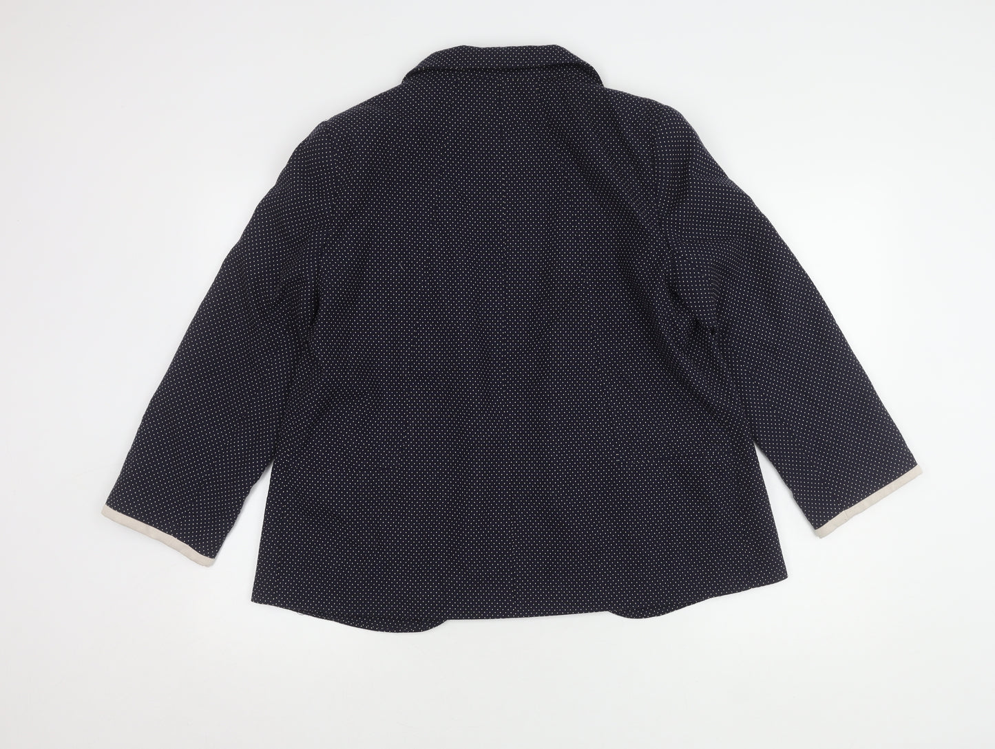 Wallis Women's Blue Spotted Blazer - Size 16