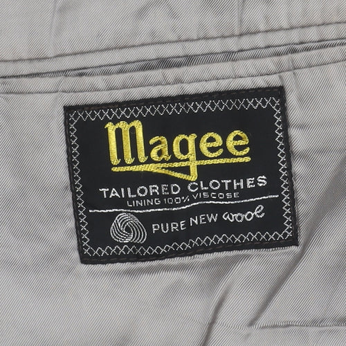 Magee Men's Grey Wool Blazer 46 Regular Fit Jacket