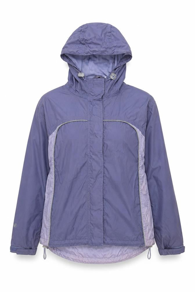 Front view of Peter Storm Women's Blue Hooded Rain Jacket, size 14