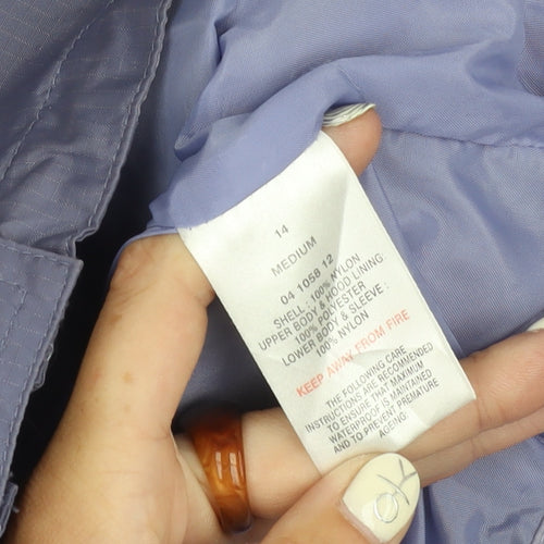 Peter Storm Women's Blue Hooded Rain Jacket Size 14