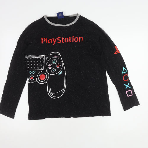 PlayStation Boys Black Long Sleeve Graphic Tee 13-14 Years