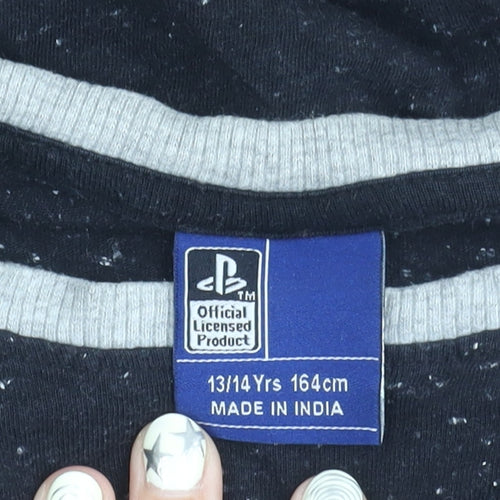 PlayStation Boys Black Long Sleeve Graphic Tee 13-14 Years