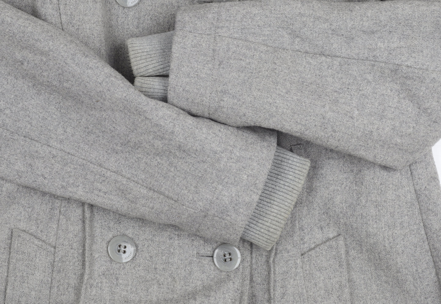 Jasper Conran Women's Grey Wool Blend Pea Coat Size 14