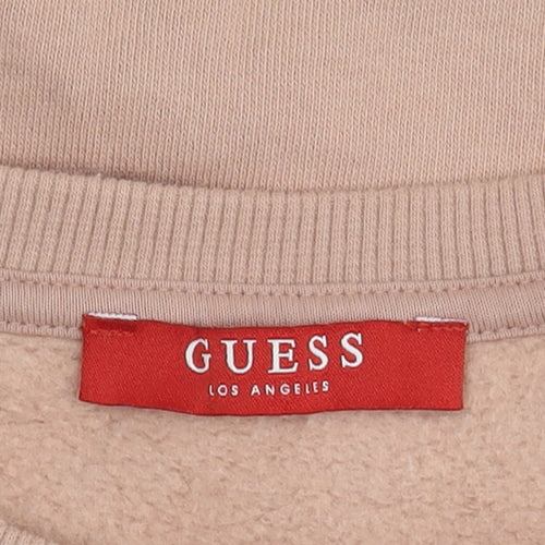 Guess Womens Pink Logo Pullover Sweatshirt XS