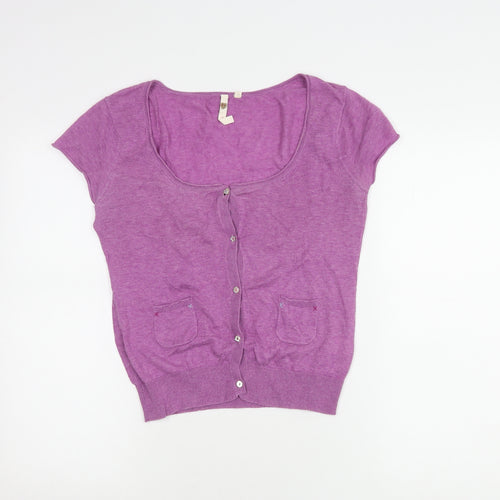 White Stuff Women’s Purple Button-Up Knit Top