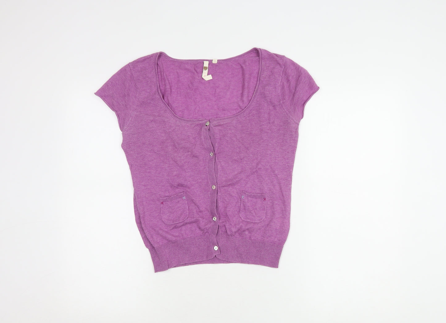 White Stuff Women’s Purple Button-Up Knit Top
