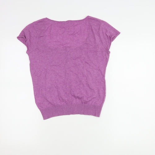 White Stuff Women’s Purple Button-Up Knit Top