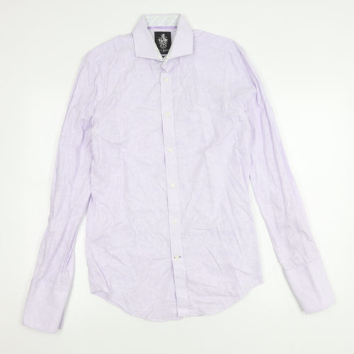 Jeff Banks Men's Purple Striped Slim Fit Shirt 14.5