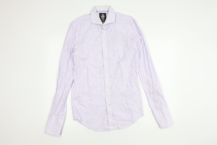 Jeff Banks Men's Purple Striped Slim Fit Shirt 14.5