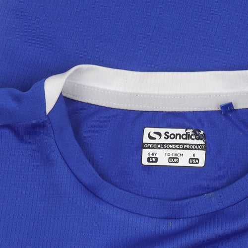 Sondico Boys Blue Athletic T-Shirt, 5-6 Years, Short Sleeve Jersey