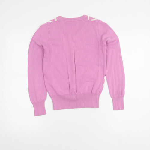 Glenmuir Women's Pink XS Argyle Pullover Jumper